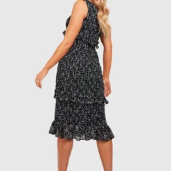 Maternité - Robe De Grossesse Asymétrique Froncée -Pas Cher Vêtue Diva Magasin gzz17094 black xl 1