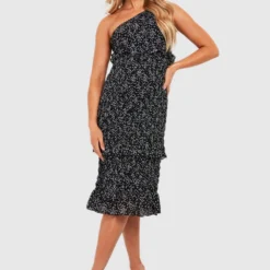 Maternité - Robe De Grossesse Asymétrique Froncée -Pas Cher Vêtue Diva Magasin gzz17094 black xl 3