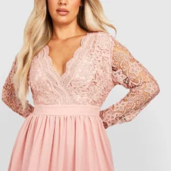 Grande Taille - Robe Dos Nu En Dentelle 8 Grande Taille - Robe Dos Nu En Dentelle -Pas Cher Vêtue Diva Magasin gzz17121 blush xl 2