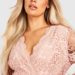Grande Taille - Robe Dos Nu En Dentelle 9 Grande Taille - Robe Dos Nu En Dentelle -Pas Cher Vêtue Diva Magasin gzz17121 blush xl 3