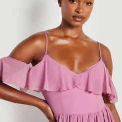 Tall - Robe De Demoiselle D'honneur Mi-longue -Pas Cher Vêtue Diva Magasin gzz17444 rose xl 3