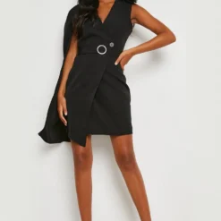 Tall - Robe Blazer Asymétrique Sans Manches -Pas Cher Vêtue Diva Magasin gzz18360 black xl 2