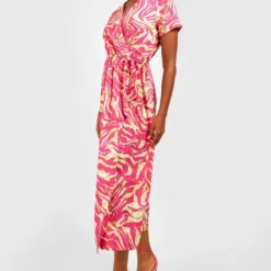 Tall - Robe Mi-longue Zébrée 8 Tall - Robe Mi-longue Zébrée -Pas Cher Vêtue Diva Magasin gzz18494 pink xl 2