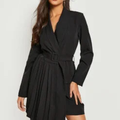 Robe Blazer Plissée -Pas Cher Vêtue Diva Magasin gzz19018 black xl 2