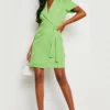 Tall - Robe Blazer à Manches Courtes -Pas Cher Vêtue Diva Magasin gzz19056 lime xl