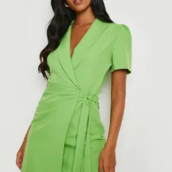 Tall - Robe Blazer à Manches Courtes -Pas Cher Vêtue Diva Magasin gzz19056 lime xl 2