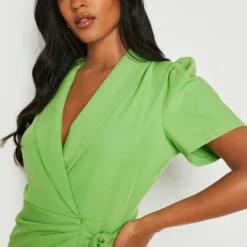 Tall - Robe Blazer à Manches Courtes -Pas Cher Vêtue Diva Magasin gzz19056 lime xl 3