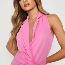 Robe Blazer Nouée à La Taille -Pas Cher Vêtue Diva Magasin gzz19233 candy20pink xl 3