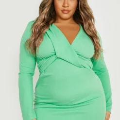 Grande Taille - Robe Blazer à Détails Croisés