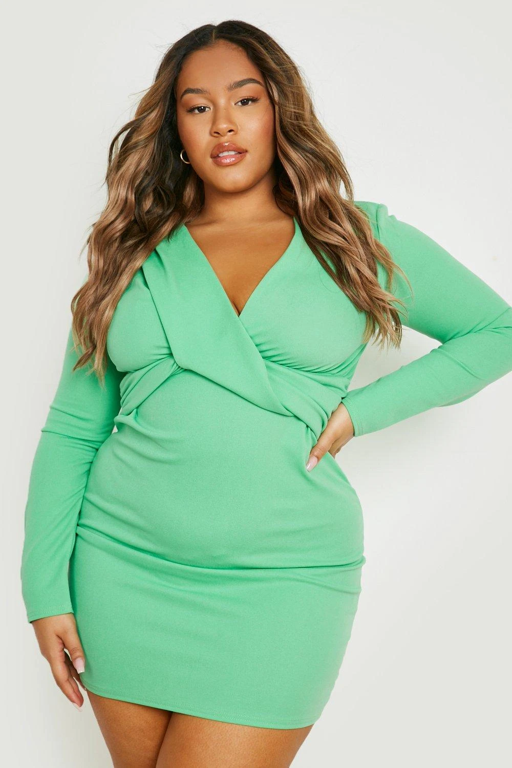 Grande Taille - Robe Blazer à Détails Croisés 5 Grande Taille - Robe Blazer à Détails Croisés – Image 3