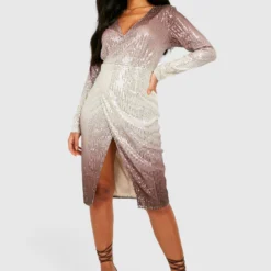 Petite - Robe Portefeuille Pailletée