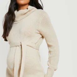 Maternité - Robe Pull De Grossesse à Col Bénitier -Pas Cher Vêtue Diva Magasin gzz19358 stone xl 3 scaled