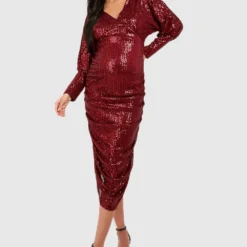 Maternité - Robe De Grossesse Pailletée à Manches Chauve-souris