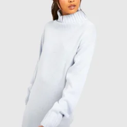 Petite - Robe Pull à Col Roulé -Pas Cher Vêtue Diva Magasin gzz20064 dusty20blue xl 2