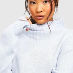 Petite - Robe Pull à Col Roulé -Pas Cher Vêtue Diva Magasin gzz20064 dusty20blue xl 3