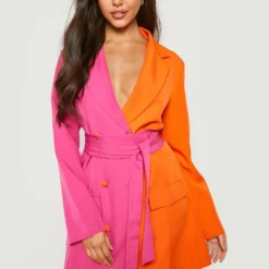 Robe Blazer Tissée à Nouer