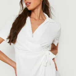 Robe Blazer à Manches Courtes -Pas Cher Vêtue Diva Magasin gzz20512 white xl 3