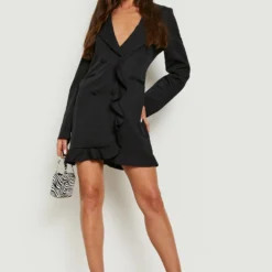 Robe Blazer à Volants -Pas Cher Vêtue Diva Magasin gzz20513 black xl 2