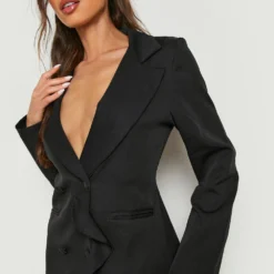 Robe Blazer à Volants -Pas Cher Vêtue Diva Magasin gzz20513 black xl 3