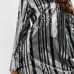 Tall - Robe Courte à Manches Courtes -Pas Cher Vêtue Diva Magasin gzz21742 silver xl 2