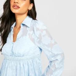 Maternité - Robe De Grossesse Babydoll Fleurie -Pas Cher Vêtue Diva Magasin gzz21840 blue xl 3