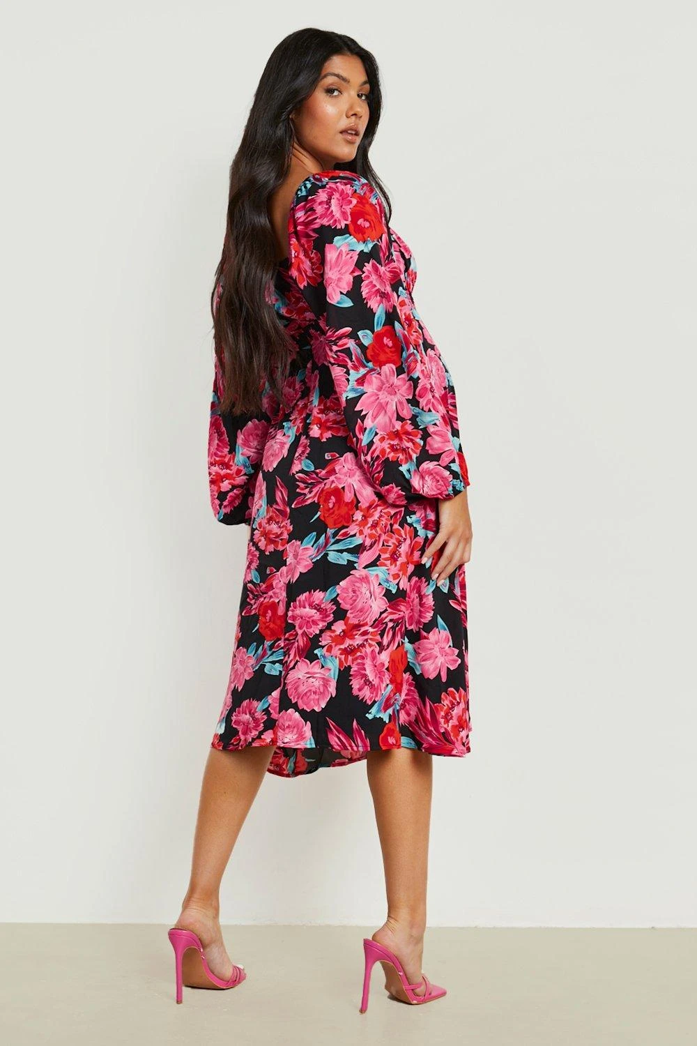BOOHOO Maternité - Robe De Grossesse Patineuse à Col Carré Et Imprimé Fleuri 4 BOOHOO Maternité - Robe De Grossesse Patineuse à Col Carré Et Imprimé Fleuri – Image 2