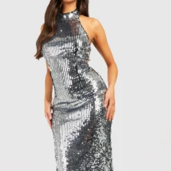 Robe Mi-longue Dos Nu à Paillettes