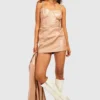 Robe Courte En Similicuir 1 Robe Courte En Similicuir -Pas Cher Vêtue Diva Magasin gzz23070 taupe xl