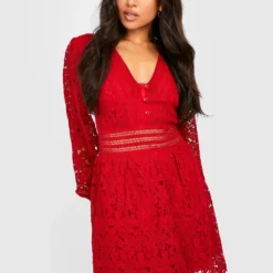 Petite - Robe Patineuse En Dentelle Premium