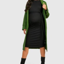 BOOHOO Maternité - Robe De Grossesse Nouée Côtelée -Pas Cher Vêtue Diva Magasin gzz24635 black xl 2 scaled