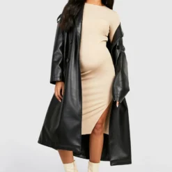 Maternité - Robe De Grossesse Fendue à Manches Longues -Pas Cher Vêtue Diva Magasin gzz24636 stone xl 2 scaled