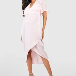 Maternité - Robe De Grossesse Portefeuille Torsadée -Pas Cher Vêtue Diva Magasin gzz24646 blush xl 2