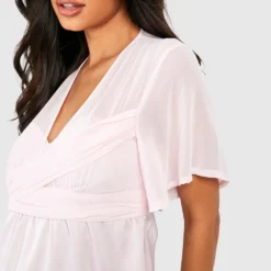 Maternité - Robe De Grossesse Portefeuille Torsadée -Pas Cher Vêtue Diva Magasin gzz24646 blush xl 3