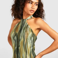 Robe Mi-longue Tie Dye Dos Nu -Pas Cher Vêtue Diva Magasin gzz24743 khaki xl 3