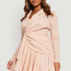 Grande Taille - Robe Blazer à Volants