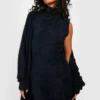 Robe Courte En Maille Douce à Col Roulé -Pas Cher Vêtue Diva Magasin gzz24870 black xl scaled