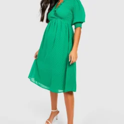 Maternité - Robe De Grossesse Plumetis En Mesh