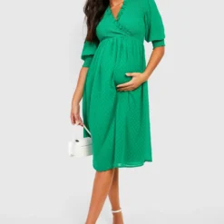 Maternité - Robe De Grossesse Plumetis En Mesh -Pas Cher Vêtue Diva Magasin gzz25054 green xl 2 scaled