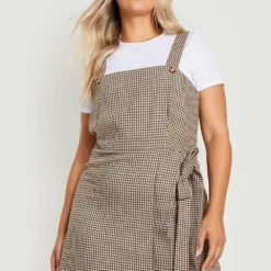 Grande Taille - Robe Salopette à Carreaux