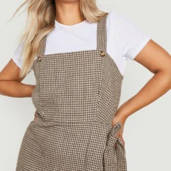 Grande Taille - Robe Salopette à Carreaux -Pas Cher Vêtue Diva Magasin gzz25073 stone xl 3