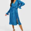 Robe Mi-longue Plissée à Volants -Pas Cher Vêtue Diva Magasin gzz25431 bright20blue xl