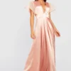 Robe Longue Satinée En Organza 1 Robe Longue Satinée En Organza -Pas Cher Vêtue Diva Magasin gzz25458 blush xl