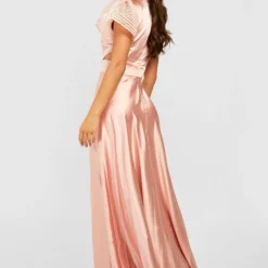 Robe Longue Satinée En Organza 7 Robe Longue Satinée En Organza -Pas Cher Vêtue Diva Magasin gzz25458 blush xl 1
