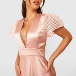 Robe Longue Satinée En Organza 8 Robe Longue Satinée En Organza -Pas Cher Vêtue Diva Magasin gzz25458 blush xl 2