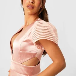 Robe Longue Satinée En Organza 9 Robe Longue Satinée En Organza -Pas Cher Vêtue Diva Magasin gzz25458 blush xl 3