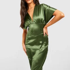 Robe Corset Satinée -Pas Cher Vêtue Diva Magasin gzz25488 olive xl 2