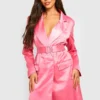 Robe Blazer Satinée à Ceinture 2 Robe Blazer Satinée à Ceinture -Pas Cher Vêtue Diva Magasin gzz25728 hot20pink xl