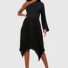 Tall - Robe Mi-longue Asymétrique Plissée