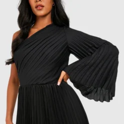 Tall - Robe Mi-longue Asymétrique Plissée 9 Tall - Robe Mi-longue Asymétrique Plissée -Pas Cher Vêtue Diva Magasin gzz25892 black xl 3