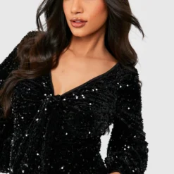 Maternité - Robe De Grossesse Pailletée Nouée -Pas Cher Vêtue Diva Magasin gzz26047 black xl 3 scaled